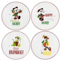 Hot Sale ✨ Disney Salad Plate Set - Santa Mickey And Friends Holiday - Set Of 4 😍
