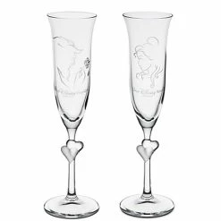 Wholesale 🥰 Disney Glass Flute Set - Personalizable Beauty And The Beast Glass By Arribas -- 2-Pc. ✨