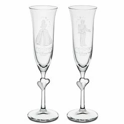 Buy 💯 Disney Glass Flute Set - Personalizable Cinderella And Prince Charming By Arribas -- 2-Pc. 🛒