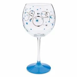 Discount 😀 Disney Wine Glass - Happy Hanukkah - Mickey Mouse Icon Goblet 🧨