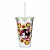 New 🤩 Disney Plastic Tumbler With Straw - Minnie Mouse Icon Polka Dots ⭐