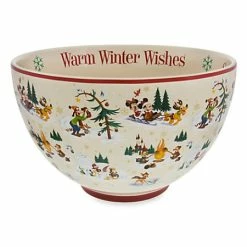Wholesale 🛒 Disney Serving Bowl - Happy Holidays - Santa Mickey Mouse & Friends ✔️