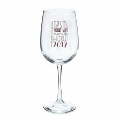 Hot Sale 🛒 Disney Wine Glass - 2019 Epcot Food And Wine Festival - Logo 😉