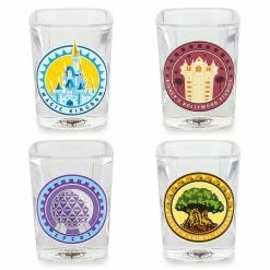 Deals ⭐ Disney Mini Glass Set - Walt Disney World Passport - Four Parks 🔥