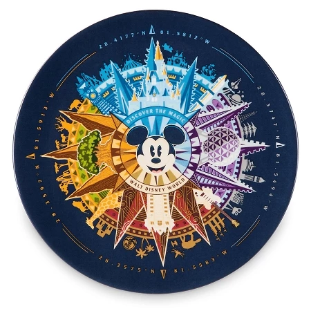 Cheap โค๏ธ Disney Dessert Plate - Mickey Mouse Compass - Four Parks โจ