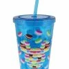 New ❤️ Disney Tumbler With Straw - Epcot Mickey Macarons ⌛