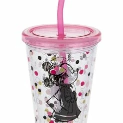 Best Sale 🎁 Disney Tumbler With Straw - Minnie Mouse With Polka Dots ✔️
