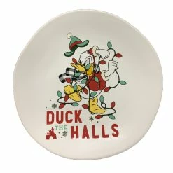 Brand new 🔔 Disney Dessert Plate - Holiday Donald Duck - Duck The Halls ✨