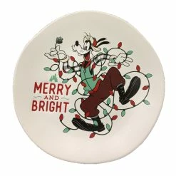 Coupon 👏 Disney Dessert Plate - Holiday Goofy - Merry And Bright ⌛
