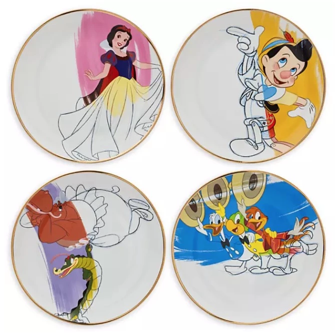 Discount ๐งจ Disney Plate Set - Ink & Paint Ceramic - 30's - 40's ๐
