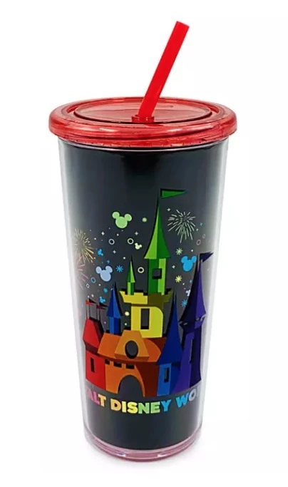 Promo βοΈ Disney Tumbler With Straw - Rainbow Castle - Walt Disney World π€©