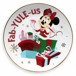 Outlet ⭐ Disney Dessert Plate - Holiday Minnie Mouse - Fab-yule-us 😀