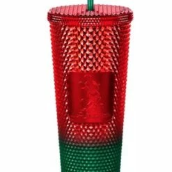 Outlet 🔥 Disney Starbucks Tumbler - 🎅 Christmas Geometric - Red & Green 🛒